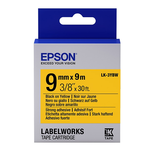 Epson LK-3YBW taśma, czarna na żółtym 9 mm, oryginalna C53S653005 083174 - 1