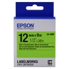 Epson LK-4GBF taśma 12 mm, czarny na fluorescencyjnym zielonym, oryginalna 083202 - 1