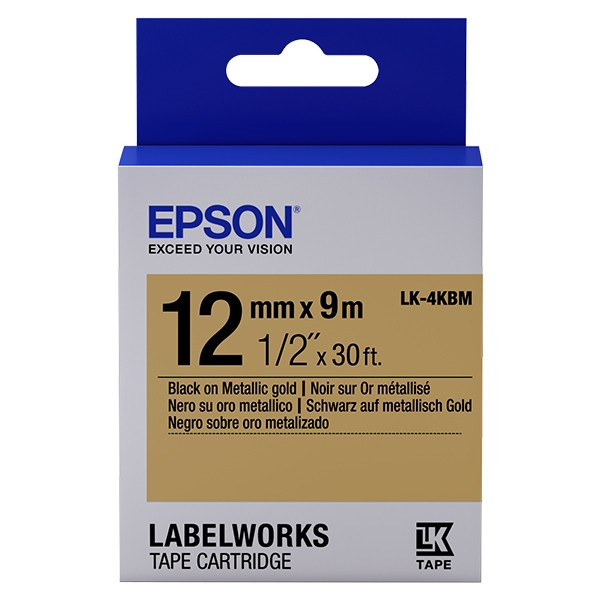 Epson LK-4KBM taśma 12 mm, czarny na metalicznym złotym, oryginalna C53S654020 083206 - 1