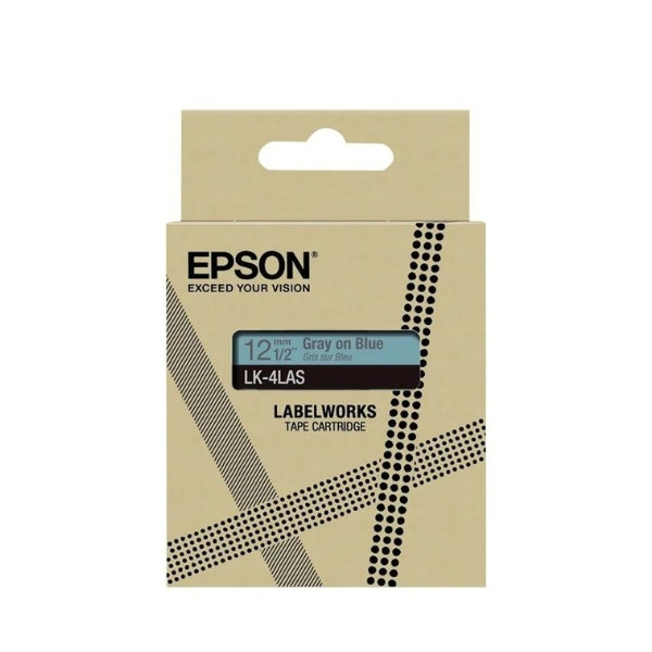 Epson LK-4LAS taśma 12 mm, szary na niebieskim, oryginalna C53S672106 084468 - 1
