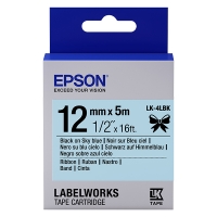 Epson LK-4LBK taśma satynowa 12 mm, czarny na jasnoniebieskim, oryginalna C53S654032 083222