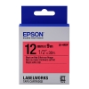 Epson LK-4RBP taśma 12 mm, czarna na pastelowym czerwonym, oryginalna