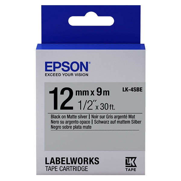 Epson LK-4SBE taśma 12 mm, czarny na srebrnym, oryginalna C53S654017 083214 - 1