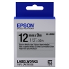Epson LK-4SBM taśma 12 mm, czarny na metalicznym srebrnym, oryginalny 083204 - 1