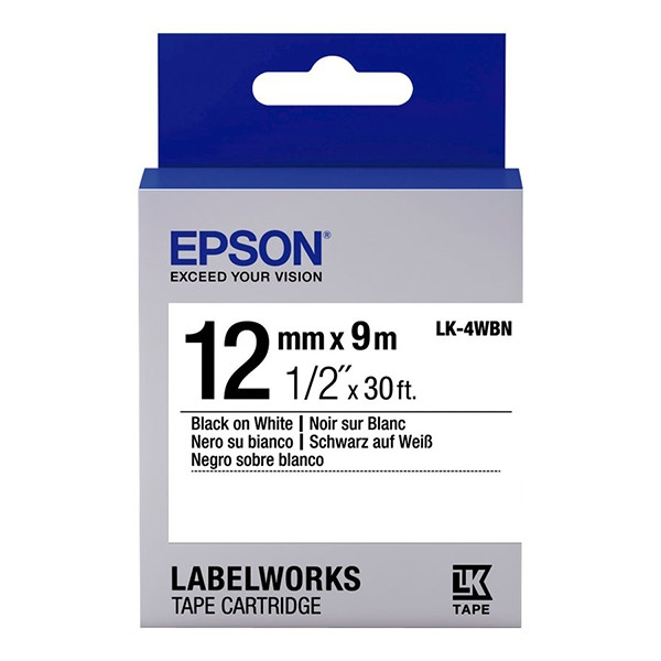 Epson LK-4WBN taśma czarny na białym 12 mm, oryginalna C53S654021 083198 - 1