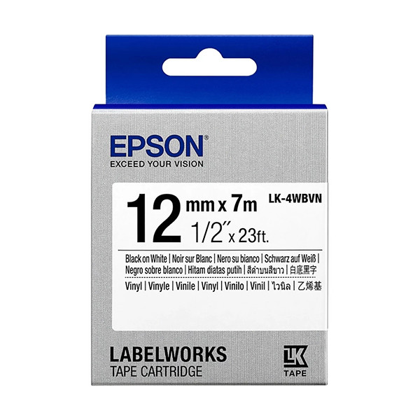 Epson LK-4WBVN taśma 12 mm, czarny na białym, oryginalna C53S654041 084346 - 1