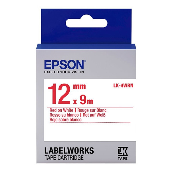 Epson LK-4WRN taśma 12 mm, czerwony na białym, oryginalna C53S654011 083196 - 1