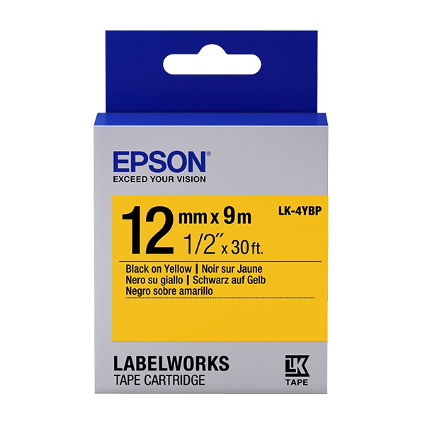 Epson LK-4YBP taśma 12 mm, czarny na pastelowym żółtym, oryginalna C53S654008 083184 - 1