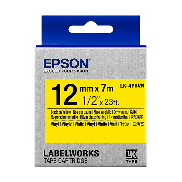 Epson LK-4YBVN taśma 12 mm, czarna na żółtym, oryginalna C53S654042 084348 - 1