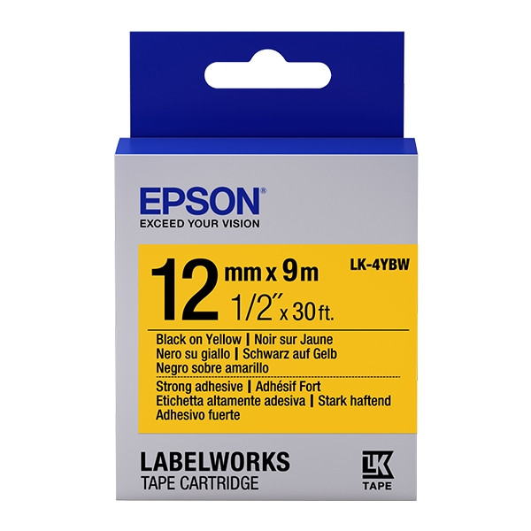 Epson LK-4YBW taśma 12 mm, czarny na żółtym, oryginalna C53S654014 083190 - 1