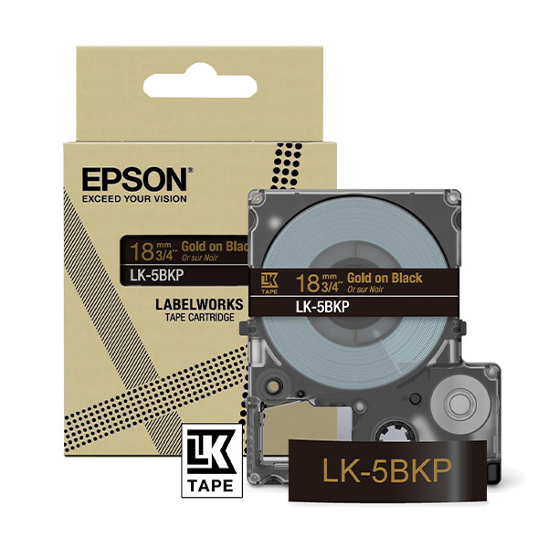 Epson LK-5BKP taśma 18 mm, złoty na metalicznym czarnym, oryginalna C53S672095 084444 - 1