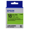 Epson LK-5GBF taśma 18 mm, czarny na fluorescencyjnym zielonym, oryginalna 083250 - 1