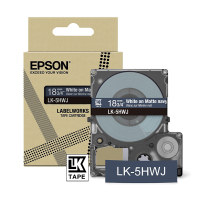 Epson LK-5HWJ taśma matowa 18 mm, biały na granatowym, oryginalna C53S672085 084424