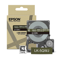 Epson LK-5QWJ taśma matowa 18 mm, biały na khaki, oryginalna C53S672089 084432