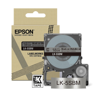 Epson LK-5SBM taśma 18 mm, czarny na metalicznym srebrnym, oryginalna C53S672094 084442