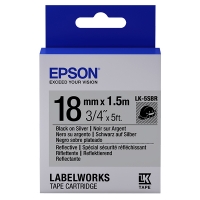 Epson LK-5SBR taśma odblaskowa 18 mm, czarny na srebrnym, oryginalna C53S655016 083228