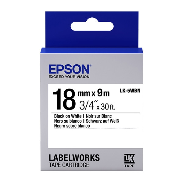 Epson LK-5WBN taśma 18 mm, czarny na białym, oryginalna C53S655006 083152 - 1
