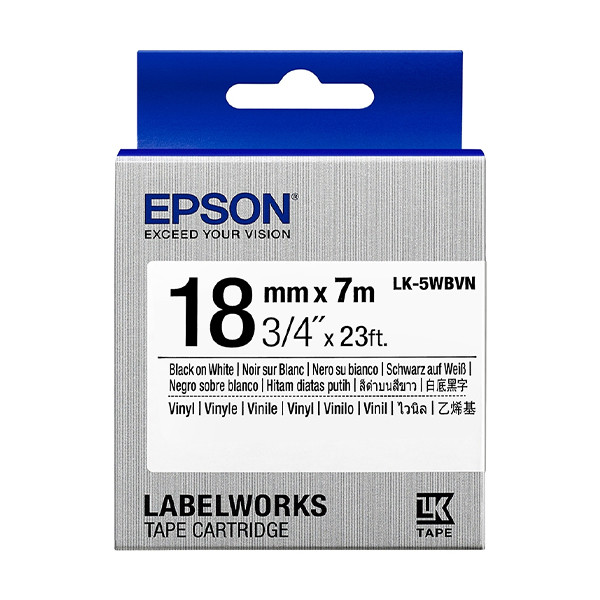 Epson LK-5WBVN taśma czarno-biała 18 mm, oryginalna C53S655027 084350 - 1