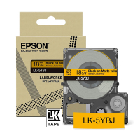 Epson LK-5YBJ taśma matowa 18 mm, czarny na żółtym, oryginalna C53S672075 084406