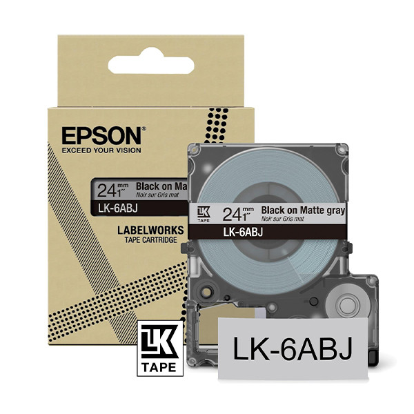 Epson LK-6ABJ taśma matowa 24 mm, czarny na jasnoszarym, oryginalna C53S672088 084430 - 1