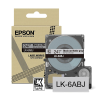 Epson LK-6ABJ taśma matowa 24 mm, czarny na jasnoszarym, oryginalna C53S672088 084430