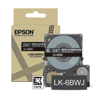 Epson LK-6BWJ taśma matowa 24 mm, biały na czarnym, oryginalna C53S672084 084422