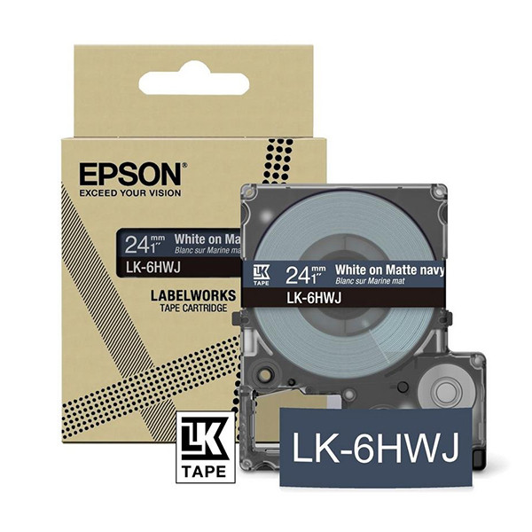 Epson LK-6HWJ taśma matowa 24 mm, biały na granatowym, oryginalna C53S672086 084426 - 1