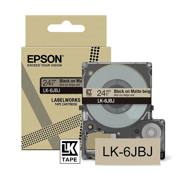 Epson LK-6JBJ taśma matowa 24 mm, czarny na beżowym, oryginalna C53S672092 084438 - 1