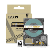 Epson LK-6TKN taśma 24 mm, złota na metalicznym przeźroczystym, oryginalna C53S672098 084450