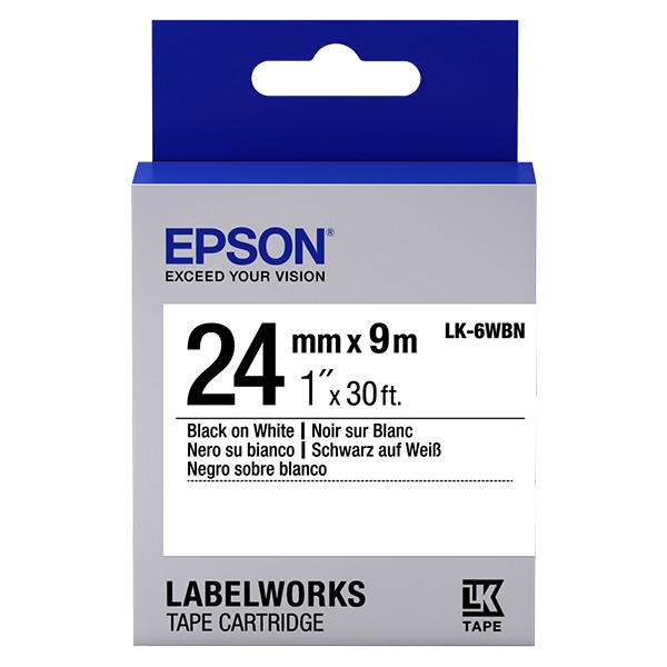 Epson LK-6WBN taśma 24 mm, czarny na białym, oryginalna C53S656006 083268 - 1