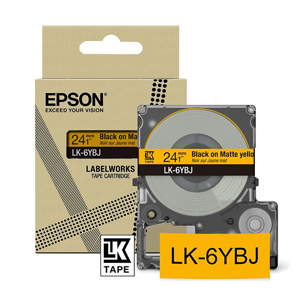 Epson LK-6YBJ taśma matowa 24 mm, czarny na żółtym, oryginalna C53S672076 084408 - 1
