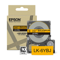Epson LK-6YBJ taśma matowa 24 mm, czarny na żółtym, oryginalna C53S672076 084408