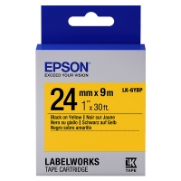 Epson LK-6YBP taśma 24 mm, czarny na pastelowym żółtym, oryginalna C53S656005 083266