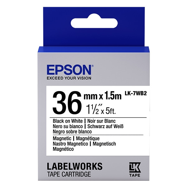 Epson LK-7WB2 taśma magnetyczna 36 mm, czarny na białym, oryginalna C53S657002 083282 - 1