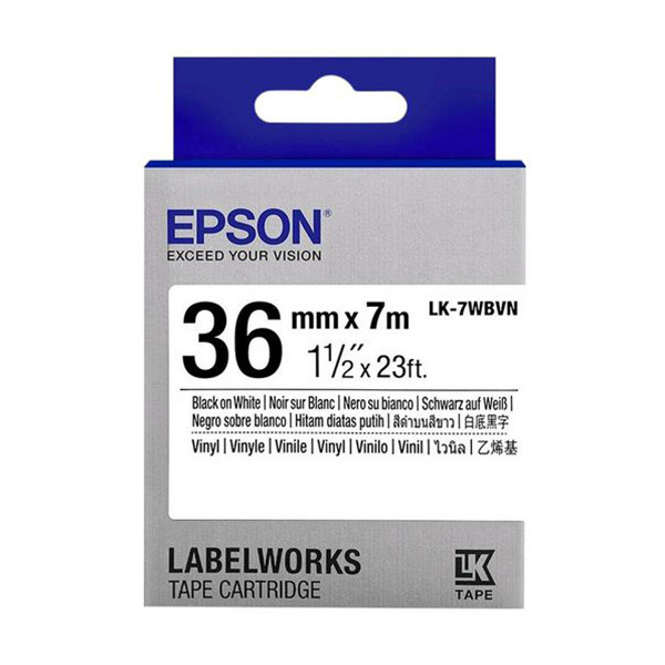 Epson LK-7WBVN taśma 36 mm, czarny na białym, oryginalna C53S657012 084358 - 1