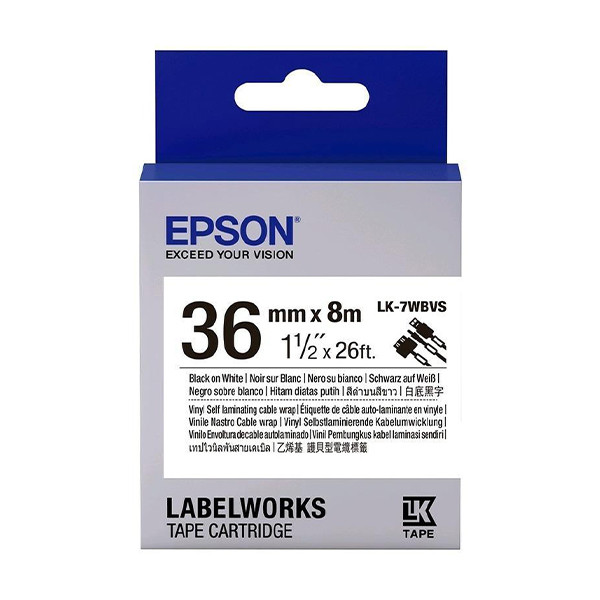Epson LK-7WBVS taśma 36 mm, czarny na białym, oryginalna C53S657014 084364 - 1