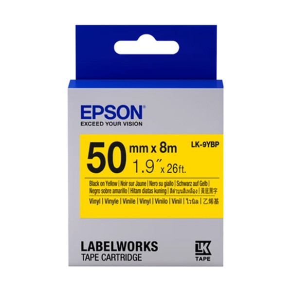 Epson LK-9YBP taśma 50 mm, czarna na pastelowym żółtym, oryginalna C53S659002 084306 - 1
