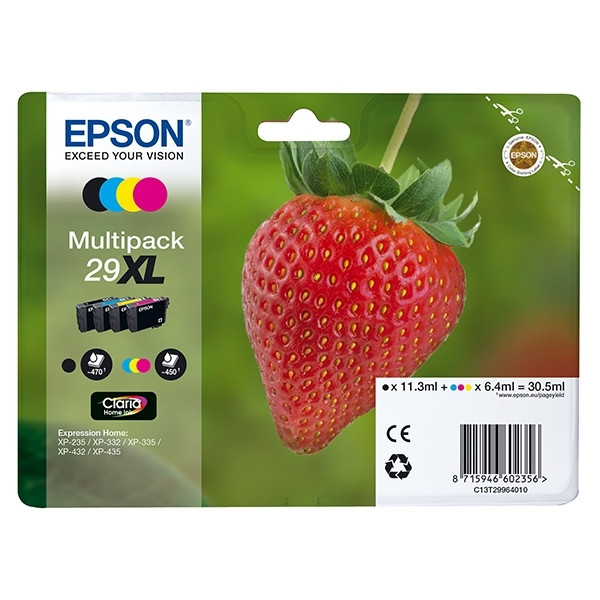 Epson Pakiet Epson 29XL (T2996) 4 kolory, zwiększona pojemność, oryginalny C13T29964010 C13T29964012 026846 - 1