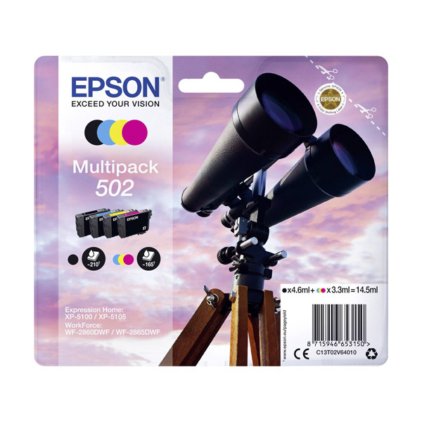 Pakiet Epson 502 (T02V6) tusz czarny + 3 kolory, oryginalny 652000 - 1