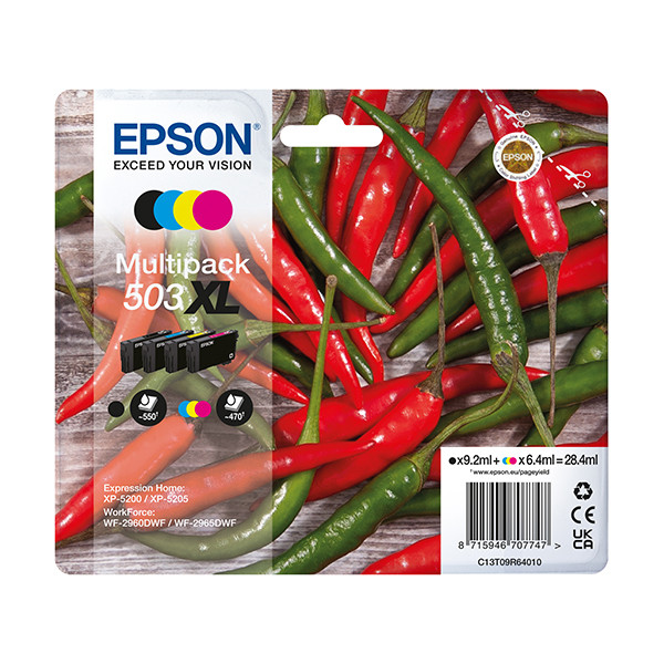 Pakiet Epson 503XL tusz czarny + 3 kolory (C13T09R64010), oryginalny 652058 - 1