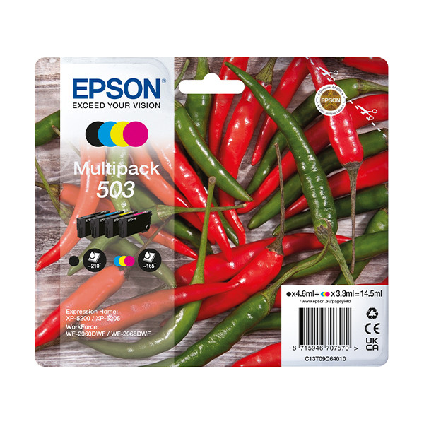 Epson Pakiet Epson 503 tusz czarny + 3 kolory (C13T09Q64010), oryginalny C13T09Q64010 652048 - 1