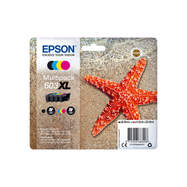Epson Pakiet Epson 603XL (T03A6) tusz czarny XL + 3 kolory XL, oryginalny C13T03A64010 C13T03A64020 C13T03A64510 020686 - 1