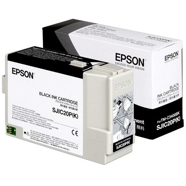 Epson S020490 (SJIC20P) tusz czarny, oryginalny C33S020490 080200 - 1