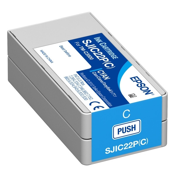 Epson SJIC22P(C) tusz niebieski, oryginalny C33S020602 026638 - 1