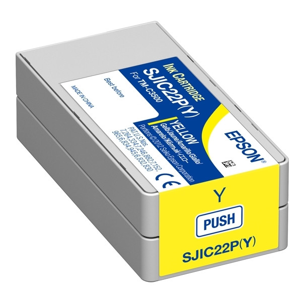 Epson SJIC22P(Y) tusz żółty, oryginalny C33S020604 026642 - 1