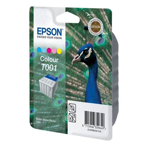 Epson T001 kolorowy, oryginalny C13T00101110 020410 - 1