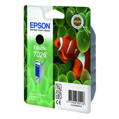 Epson T026 czarny, oryginalny C13T02640110 021080 - 1