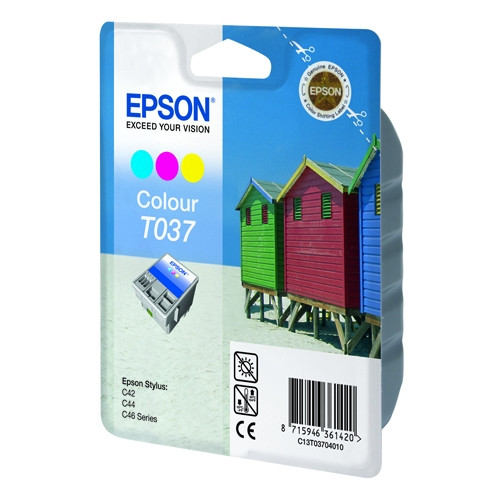 Epson T037 kolorowy, oryginalny C13T03704010 022060 - 1