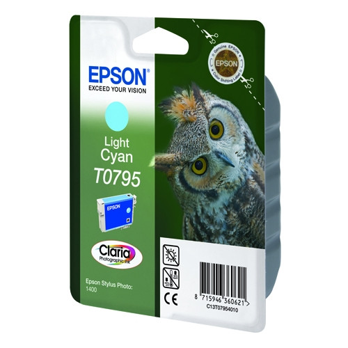 Epson T0795 tusz jasnoniebieski, oryginalny C13T07954010 023150 - 1
