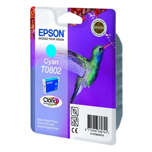 Epson T0802 tusz niebieski , oryginalny C13T08024011 023075 - 1